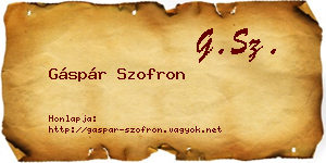Gáspár Szofron névjegykártya